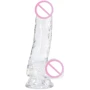 Прозрачный фаллоимитатор на присоске ADDICTION - Clear Dildo with Balls 7″ + вибропуля