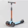 Самокат триколісний Best Scooter складаний алюмінієвий кермо, 3 колеса PU зі світлом Blue / Orange (102032)