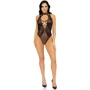 Боди Leg Avenue Net and lace halter OS Black