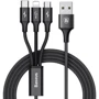 Кабель Baseus USB Cable to Lightning/microUSB/USB-C Rapid 3-in-1 1.2m Black (CAMLT-SU01)