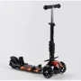 Самокат 5в1 Best Scooter, PU колеса, подсветка колес, Абстракция Black/Orange (102017): Материал колес полиуретан