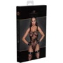 Боди Noir Handmade F242 Tulle body with patterned flock embroidery Black, M