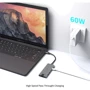 Адаптер Dynamode USB-C to HDMI 4K+Mini DisplayPort+ 3хUSB3.0+RJ45+USB-C Female+SD Grey: Дополнительные разъемы SD+TF Card, USB-C, Ethernet, USB OTG, mini DisplayPort, HDMI