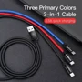 Кабель Baseus USB Cable to Lightning/microUSB/USB-C Three Primary Colors 30сm Black (CAMLT-ASY01) фото 12