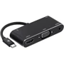 Адаптер 2E Adapter USB-C to USB-C+Mini-jack 3.5+HDMI+VGA Black (2E-W1408)
