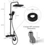 Душевая система Lefton Thermostatic Shower System with 5 Water Modes and Temperature Display Screen-SST2206 Matt Black фото 13