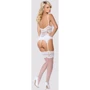 Мягкий корсет со стрингами Obsessive 810-COR-2 corset & thong white S/M