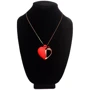 Ожерелье с подвеской вибратором Charmed Vibrating Silicone Heart Necklace, 90 см (красный)