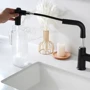 Смеситель для раковины Lefton Single-Hole Waterfall & Pull-Out Liftable Bathroom Faucet-BF2209 Matt Black фото 9