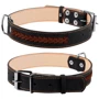 Ошейник Collar для собак двойной с вплетенной косой 3.5x48-63 см черный: Цвет черный