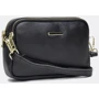 Жіноча сумка крос боді Borsa Leather чорна (K11906-black): Фактура матова, Зерниста
