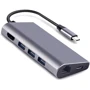 Адаптер Dynamode USB-C to HDMI 4K + 3хUSB3.0 + RJ45 + USB-C Female + SD Grey