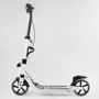Самокат двоколісний Best Scooter PU колеса, 2 амортизатора, затиск керма, ручне гальмо Black / White (99643) фото 7