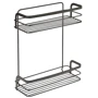 Полиця двосекційна Metaltex 26x10x30 см чорна покриття Touch-Therm Origin Lava (401114)