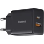 Зарядний пристрій Baseus Wall Charger Cube USB-C+USB 30W Black (P10111404113-00)