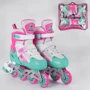 Роликовые коньки Best Roller (30-33) PVC колёса, свет на переднем колесе, в сумке Turquoise/Pink/White (98863)