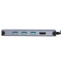 Адаптер WIWU Adapter A12 Alpha 12 in 1 USB-C to 3xUSB 3.0+3xUSB 2.0+USB-C+SD+HDMI+RJ45+3.5 Grey: Інтерфейс підключення USB-C