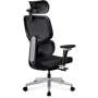 Кресло Mealux D2 Air Fabric Black (HF-D2 F/B): Оснащение Поясничный валик, Подголовник, Подлокотники, С колесиками, С крестовиной