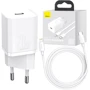 Зарядний пристрій Baseus USB-C Wall Charger Super Si 20W White with Cable USB-C to Lightning (TZCCSUP-B02): Тип мережеве