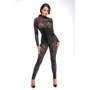 Комбинезон Noir Handmade F299 Enigma lace catsuit with underbust bodice Black, M