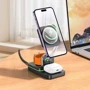 Зарядное устройство Hoco Wireless Charger CQ10 Consuelo Folding 3in1 Black for iPhone 16 I 15 I 14 I 13 I 12 series фото 5