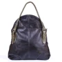 Женская сумка-мешок Laskara черная (LK10188-black-olive): Фактура Матовая, Гладкая