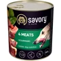 Влажный корм Savory для взрослых собак с четырьмя видами мяса 800 г (30402)