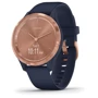 Смарт-годинник Garmin Vivomove 3s Rose Gold Stainless Steel Bezel w. Navy and Silicone B. (010-02238-03)