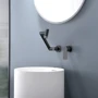 Смеситель настенный Lefton Single-Handle Wall Mount Bathroom Faucet with Temperature Display-BFWM2401 Matt Blac фото 9