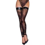 Чулки Noir Handmade F243 Tulle stockings with patterned flock embroidery Вlack, S