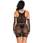 Комплект: Пеньюар-сетка + митенки NDS 8737 Вlack One Size (22155)