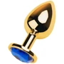 Анальная пробка с кристаллом Toyfa Metal Gold anal plug blue gem