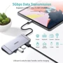 Адаптер Choetech Adapter 9-in-1 USB-C to USB-C+3xUSB+HDMI+SD+RJ45+VGA Gray (HUB-M15) фото 7