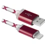 Кабель Defender LED backlight USB Cable to Lightning 1m Red (87552)