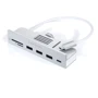 Адаптер Satechi Adapter Aluminum USB-C to USB-C+SD+3.5mm+3xUSB Silver for iMac 24 (ST-UCICHS): Дополнительные разъемы USB OTG, 3.5mm Headphone, SD+TF Card, USB-C
