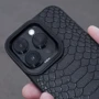 Чехол для iPhone Kajsa Snake Pattern Burgundy for iPhone 15 Pro: Тип чехла накладка на заднюю часть