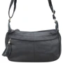 Женская сумка через плечо Borsa Leather черная (1t300-black)