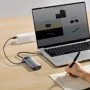 Адаптер Baseus Adapter Metal Gleam Series USB-C to HDMI+3xUSB3.0+PD+VGA+RJ45 Gray (WKWG040013) фото 7