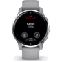 Смарт-часы Garmin Venu 2 Plus Silver Stainless Steel Bezel with Powder Gray Case and Silicone Band (010-02496-10): Цвет ремешка серый