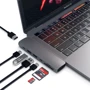 Адаптер Satechi Adapter USB-C to Dual USB-C+2xUSB3.0+micro SD+SD+HDMI Space Grey (ST-CMBPM): Інтерфейс підключення USB-C