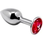 Металлическая анальная пробка с кристаллом Alive Mini Metal Butt Plug Red S