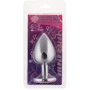 Анальная пробка, Silver Heart Pink Topaz, M