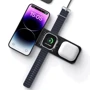 Зарядний пристрій WiWU Wireless Charger Matrix 3 in 1 Wi-W010 Black для iPhone 16 I 15  I 14 I 13 I 12 series and Apple Watch: Кабель в комплекті отсутствует