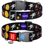 Ошейник для собак нейлоновый WAUDOG Nylon c QR паспортом рисунок NASA пластиковый фастекс XXL 35 мм 46-70 см (284-0047)