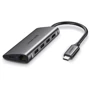 Адаптер Ugreen Adapter CM121 USB-C to USB-C+3xUSB3.0+HDMI+RJ45+SD Gray (50538): Цвет серый