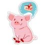 Наклейка на холодильник Pig розовый