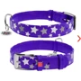 Нашийник Collar Glamour з візерунком Зірочка Світиться з QR паспортом 38-49 см 25 мм фіолетовий (4823089301396)