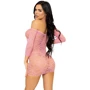 Мини-платье в сетку с сердечками Leg Avenue OS Pink