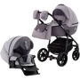 Коляска 2 в 1 Adamex Hybryd Plus BR228 серый - сиреневая кожа (выдавленная точка) (623682)