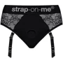 Кружевные трусы для страпона с подвязками для чулок Strap-On-Me DIVA HARNESS - XL